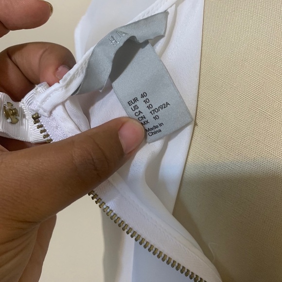 0381 H&M white with bow top blouse sz 10 - Picture 5 of 6